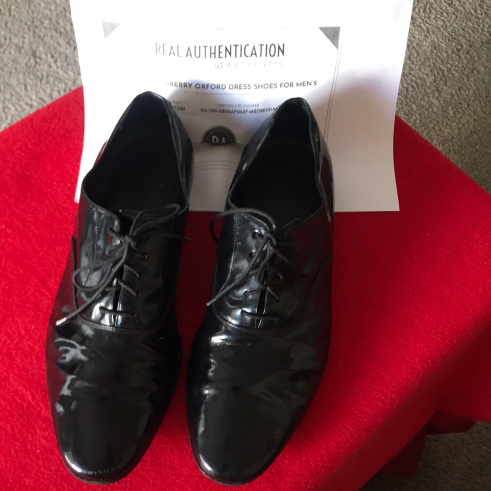 💯AUTHENTIC BURBERRY OXFORD MENS SHOES VINTAGE PATENT - Picture 2 of 16